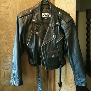 Leather bike jacket